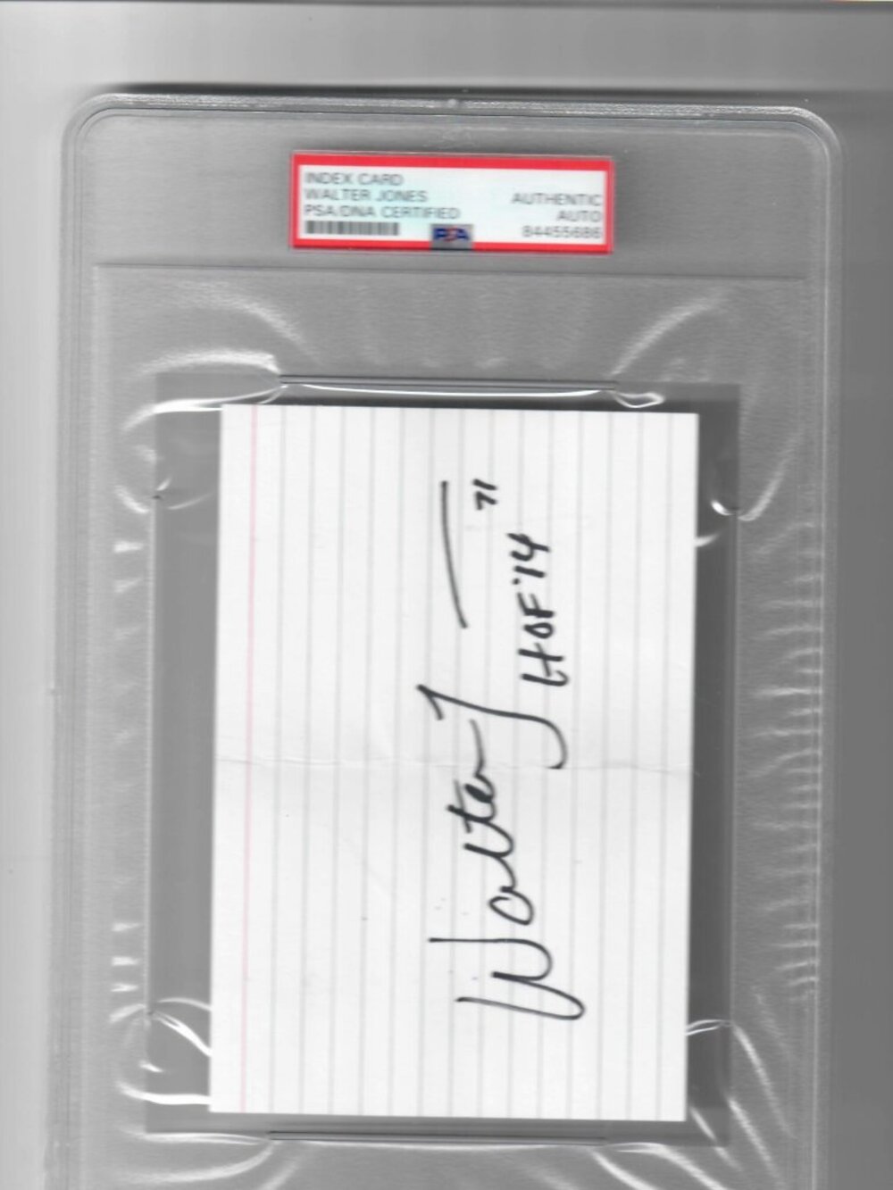 Walter Jones HOF 2014 Seattle Seahawks Signed Index Card PSA Cert 84455686 NFL